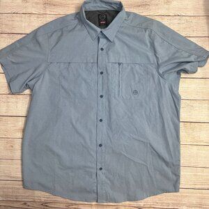 Wrangler ATG All Terrain Gear Gray Short Sleeve Button-Up Shirt Size‎ XL Regular